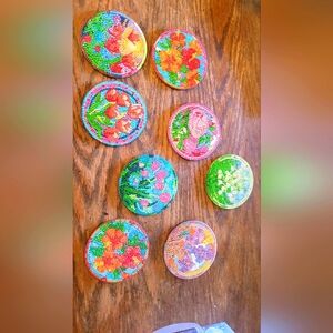 Handmade Diamond Sequen Coasters! Cured, ready for hot or cold!